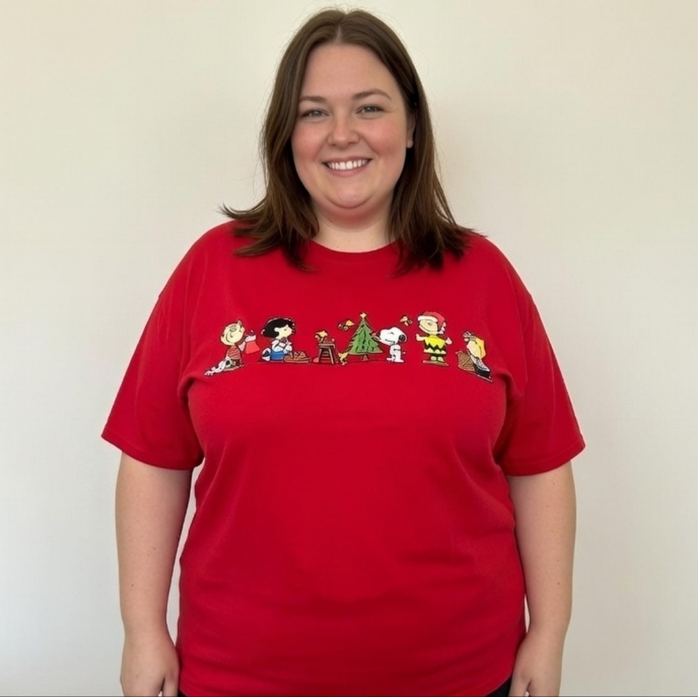 Peanuts Charlie Brown Vintage Holiday Christmas Short Sleeve T-Shirt Unisex 2XL